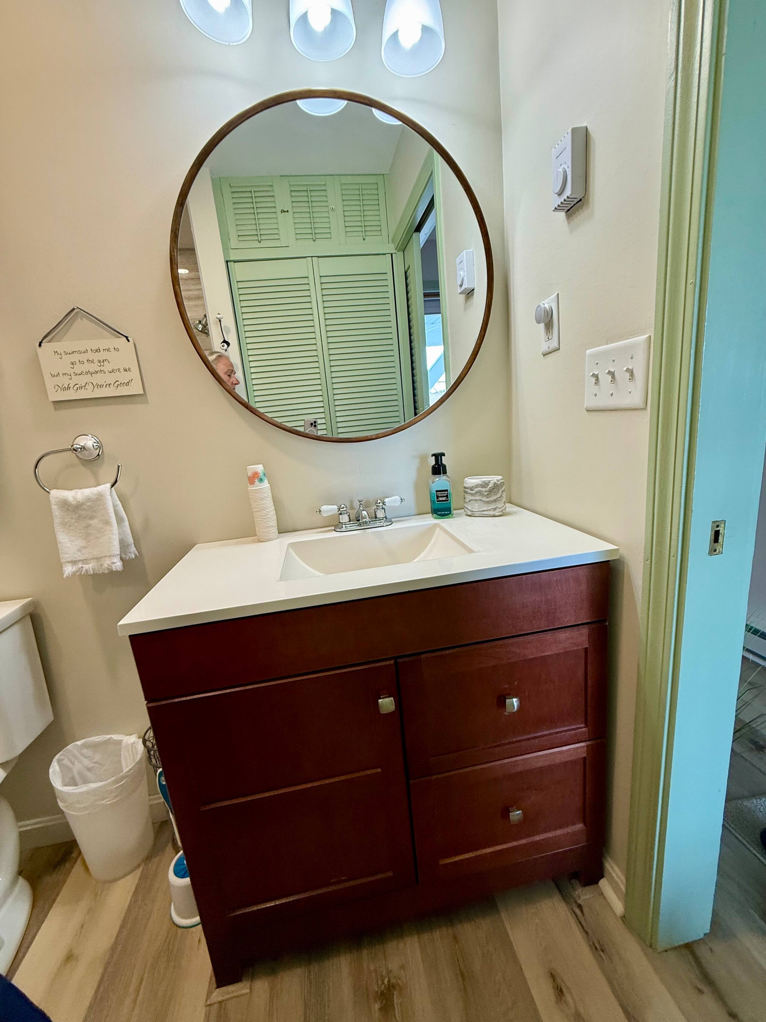 Second full bathroom vanity and mirror